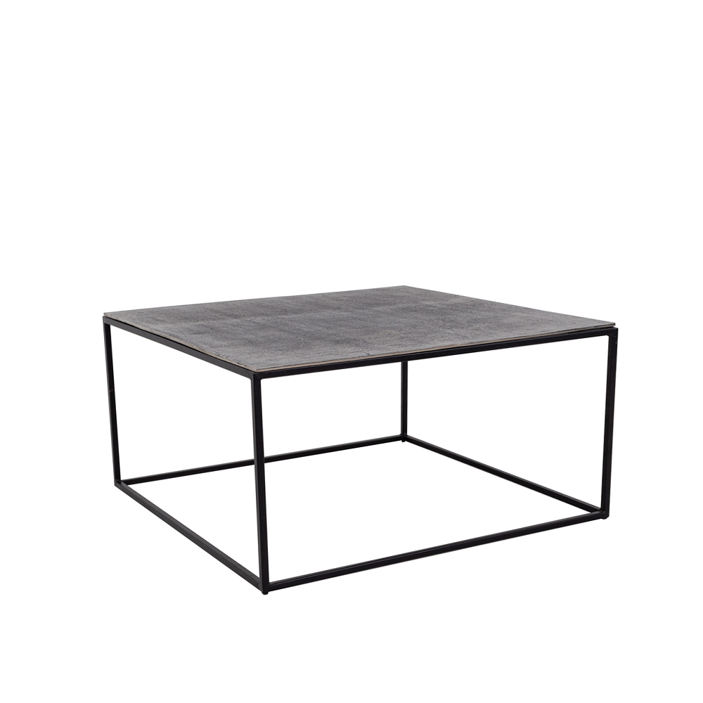 KARRE COFFEE TABLE NICKEL ANTIQUE ΜΑΥΡΟ 70x70xH35cm