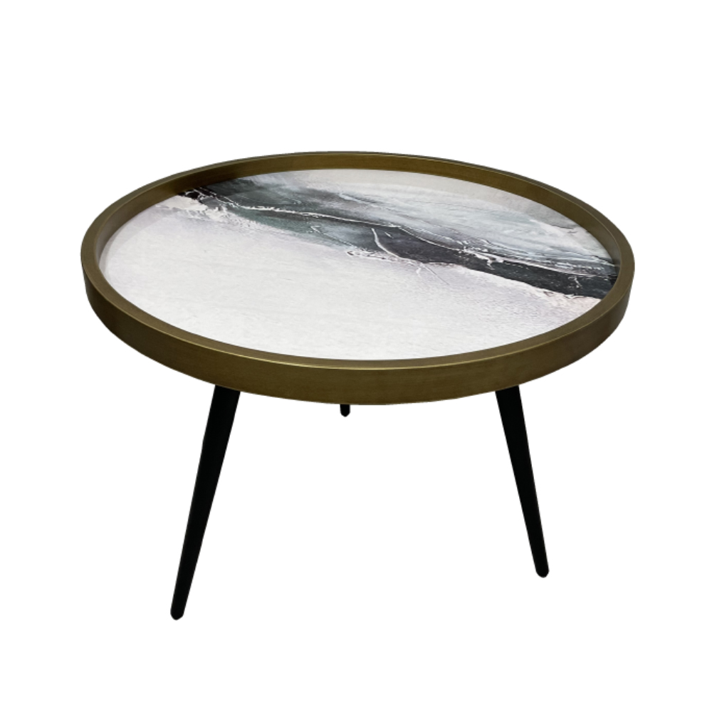 WILD COFFEE TABLE ΜΑΥΡΟ ΜΕ PATTERN ΜΑΥΡΟ 60x60x45