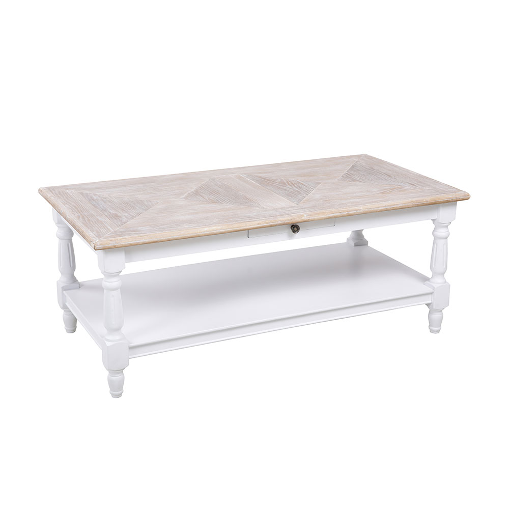 HISTORY COFFEE TABLE ΛΕΥΚΟ ΦΥΣΙΚΟ 125x64x50cm