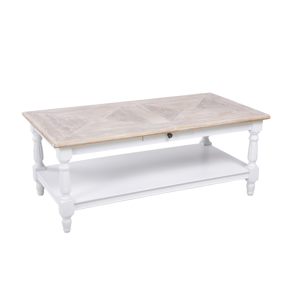 HISTORY COFFEE TABLE ΛΕΥΚΟ ΦΥΣΙΚΟ 125x64x50