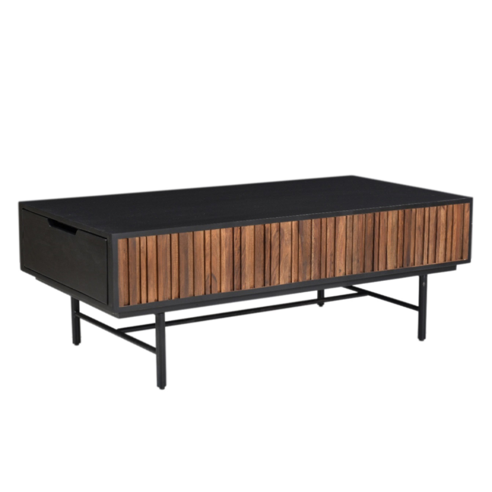 JENGA COFFEE TABLE 2ΣΥΡΤΑΡΙΑ ΜΑΥΡΟ ΚΑΡΥΔΙ 120x50x43