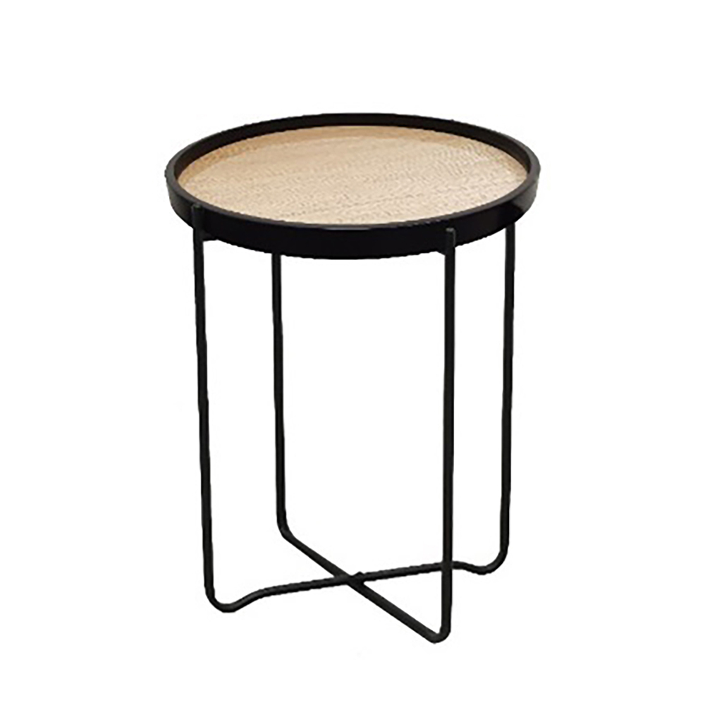 DISK SIDE TABLE SONOMA ΜΑΥΡΟ 53x53x55