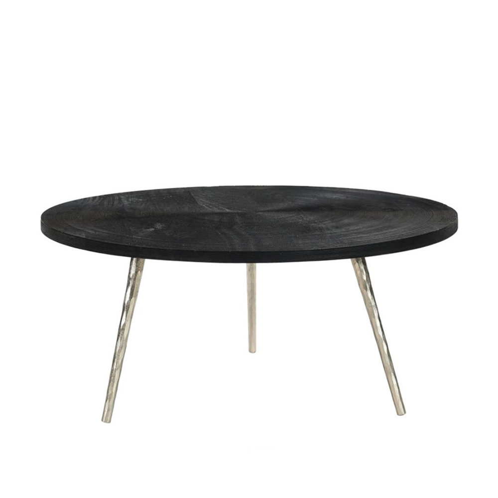 ZEN COFFEE TABLE ΜΑΥΡΟ ΑΣΗΜΙ 91x91x40