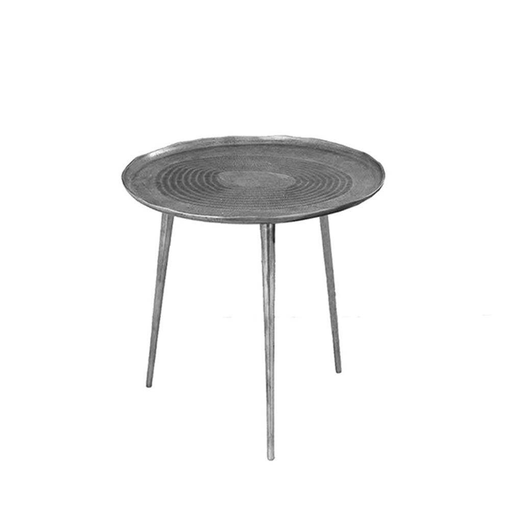 ZEN 48 SIDE TABLE NICKEL ROUGH ANTIQUE 48x48x47.5