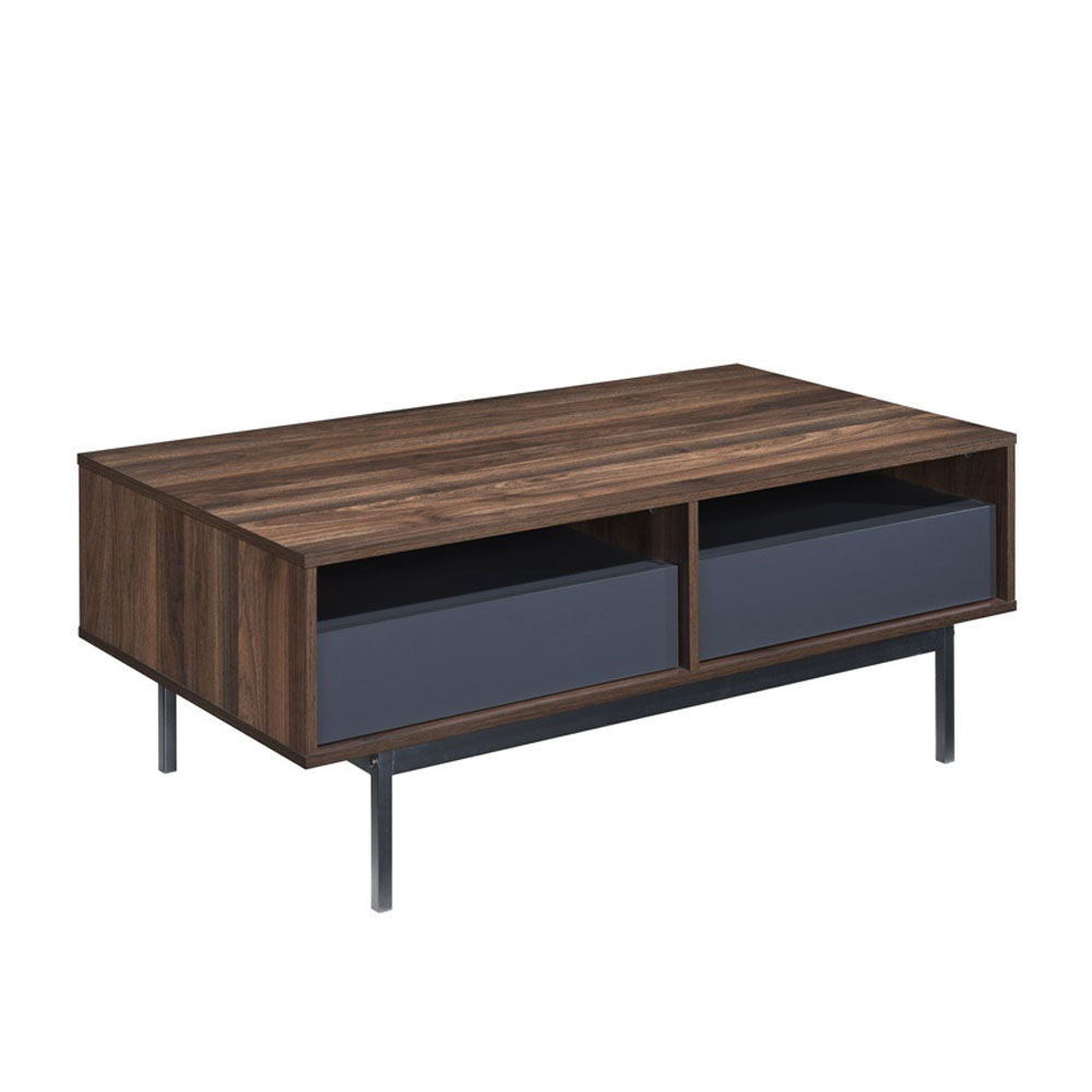 GROOVES COFFEE TABLE 2ΣΥΡΤΑΡΙΑ ΚΑΡΥΔΙ ΓΚΡΙ 110x60x45