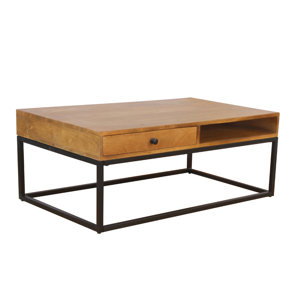 CASSETTO COFFEE TABLE 1ΣΥΡΤΑΡΙ ΚΑΡΥΔΙ ΜΑΥΡΟ 100x60x40