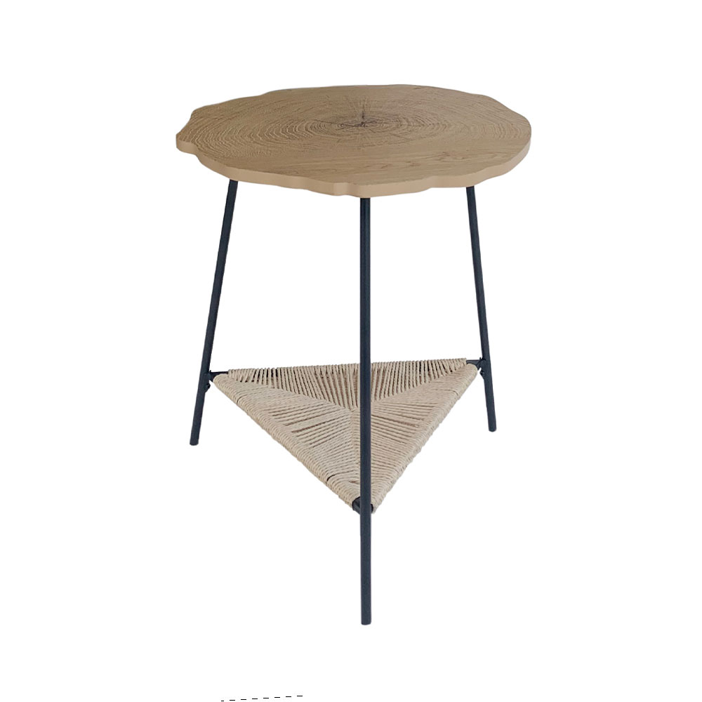 TREE SIDE TABLE ΦΥΣΙΚΟ ΜΑΥΡΟ 46x46x52