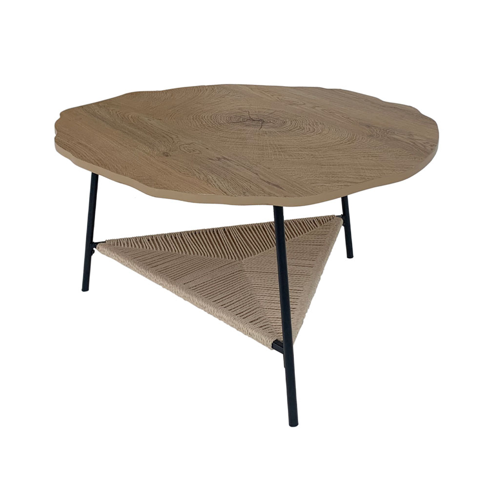 TREE COFFEE TABLE ΦΥΣΙΚΟ ΜΑΥΡΟ 80x80x42