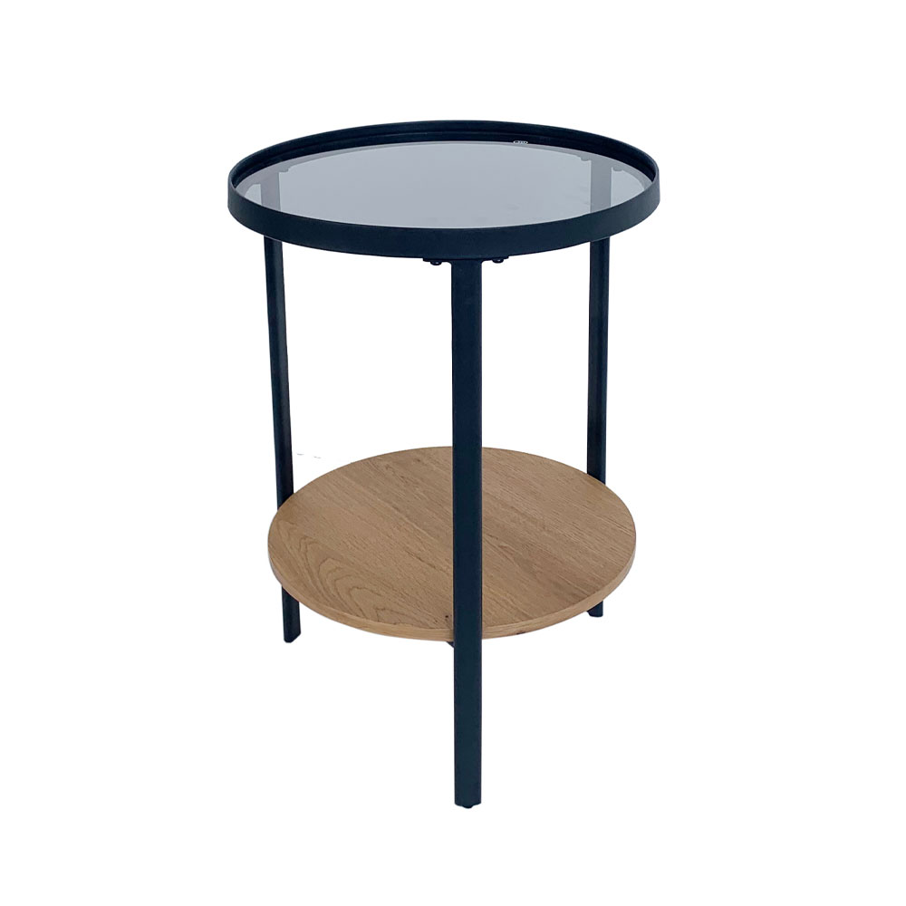 ACCORDO SIDE TABLE ΦΙΜΕ ΦΥΣΙΚΟ ΜΑΥΡΟ 40x40x55