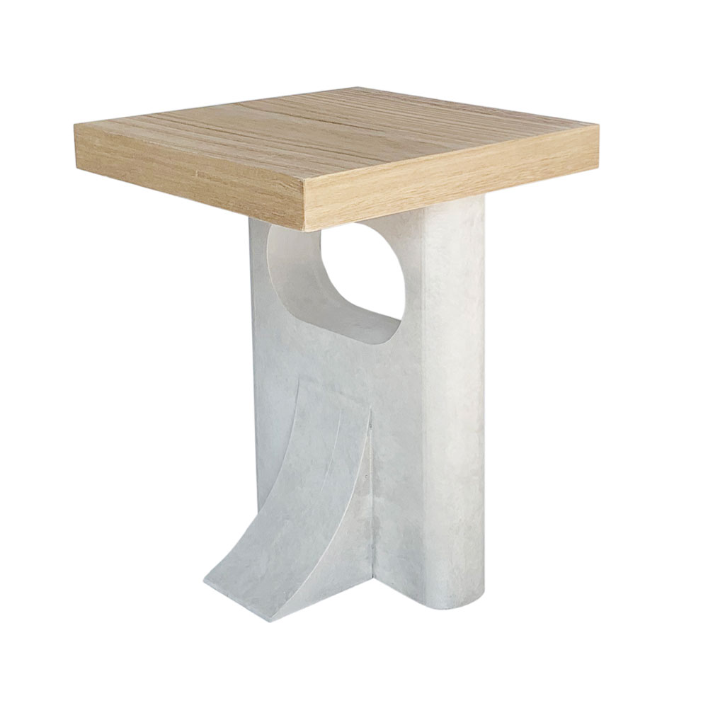 PILONAS SIDE TABLE ΦΥΣΙΚΟ ΓΚΡΙ ΑΝΟΙΧΤΟ 40x40x50