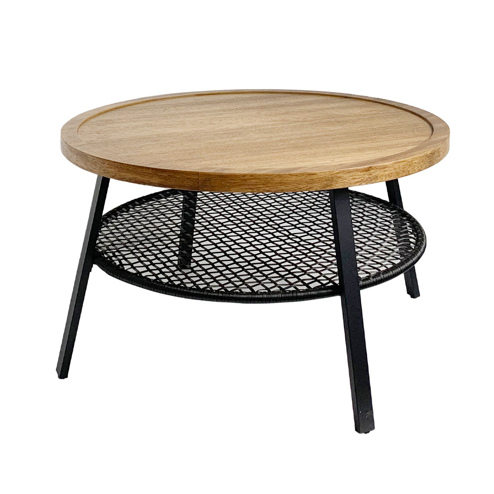 FILET COFFEE TABLE ΦΥΣΙΚΟ ΜΑΥΡΟ 75x75x43