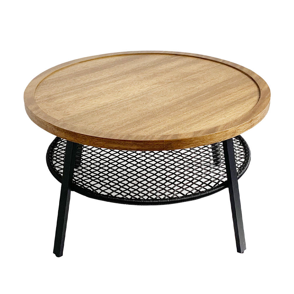 FILET COFFEE TABLE ΦΥΣΙΚΟ ΜΑΥΡΟ 75x75x43cm