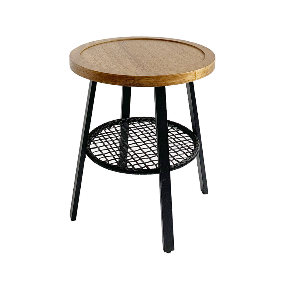 FILET SIDE TABLE ΦΥΣΙΚΟ ΜΑΥΡΟ 45x45x52