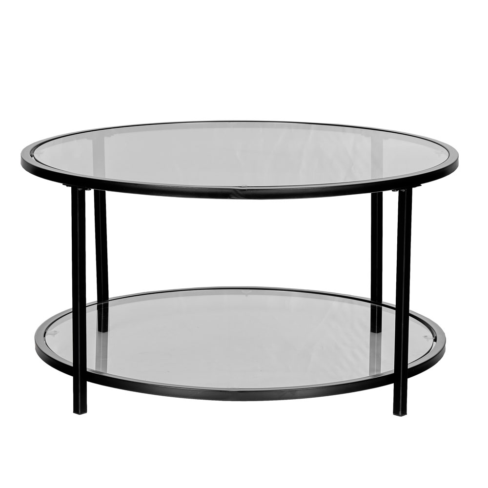 MOON COFFEE TABLE ΔΙΑΦΑΝΟ ΜΑΥΡΟ 80x80x42