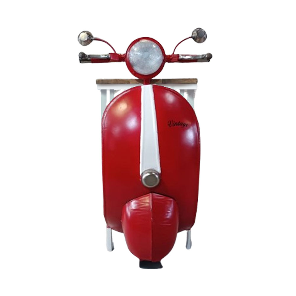 MINI VESPA SIDE TABLE ΜΕ ΡΑΦΙΑ ΚΟΚΚΙΝΟ ΛΕΥΚΟ ΦΥΣΙΚΟ 61x45x88