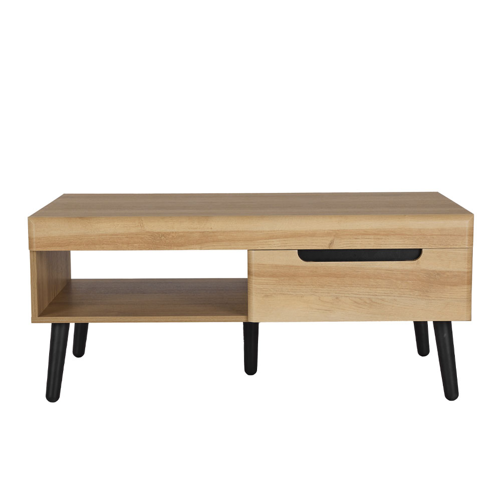 GRIF COFFEE TABLE 2ΣΥΡΤΑΡΙΑ ΦΥΣΙΚΟ ΜΑΥΡΟ 107x67x46