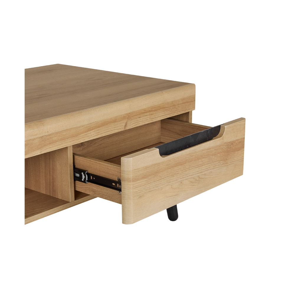 GRIF COFFEE TABLE 2ΣΥΡΤΑΡΙΑ ΦΥΣΙΚΟ ΜΑΥΡΟ 107x67x46