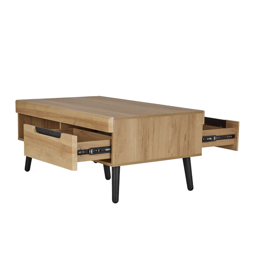 GRIF COFFEE TABLE 2ΣΥΡΤΑΡΙΑ ΦΥΣΙΚΟ ΜΑΥΡΟ 107x67x46