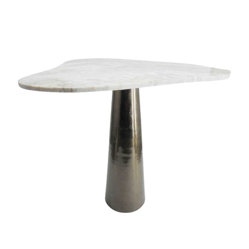 CURVE SIDE TABLE ΜΑΥΡΟ NICKEL ΛΕΥΚΟ 63.5x52x63.5