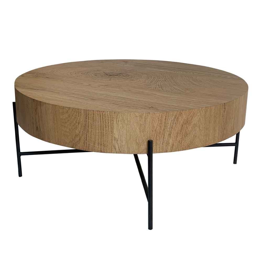 MADERA COFFEE TABLE ΦΥΣΙΚΟ ΜΑΥΡΟ 80x80x36