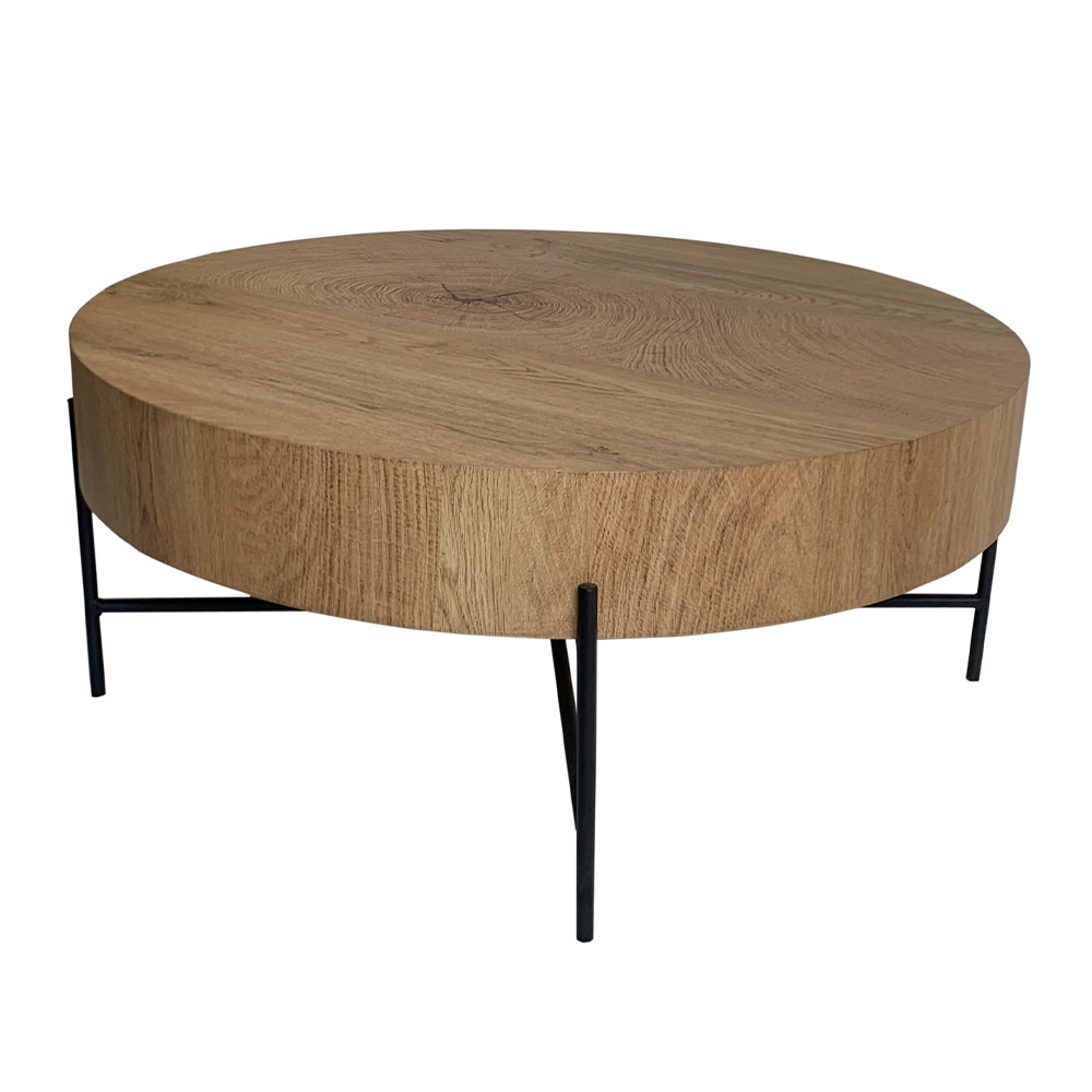 MADERA COFFEE TABLE ΦΥΣΙΚΟ ΜΑΥΡΟ 80x80x36cm
