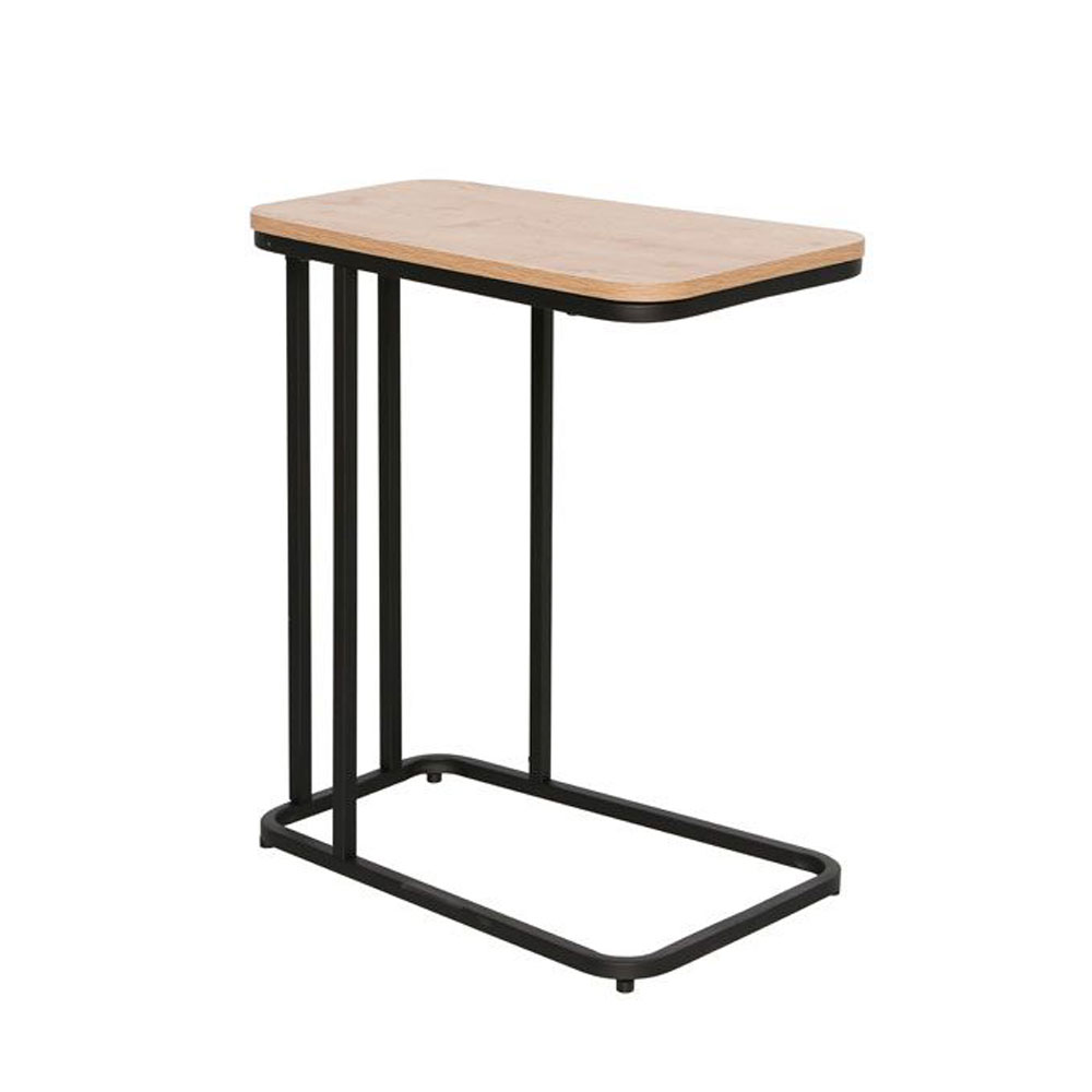 LAMDA SIDE TABLE ΦΥΣΙΚΟ ΜΑΥΡΟ 50x32x60