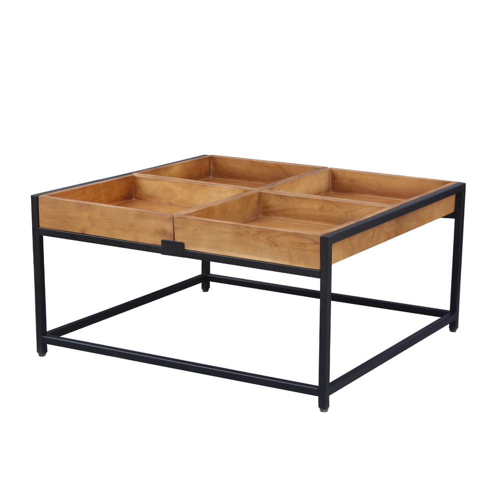 COMBO COFFEE TABLE ΚΑΡΥΔΙ ΜΑΥΡΟ 84x80x42