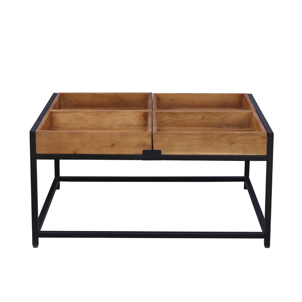 COMBO COFFEE TABLE ΚΑΡΥΔΙ ΜΑΥΡΟ 84x80x42