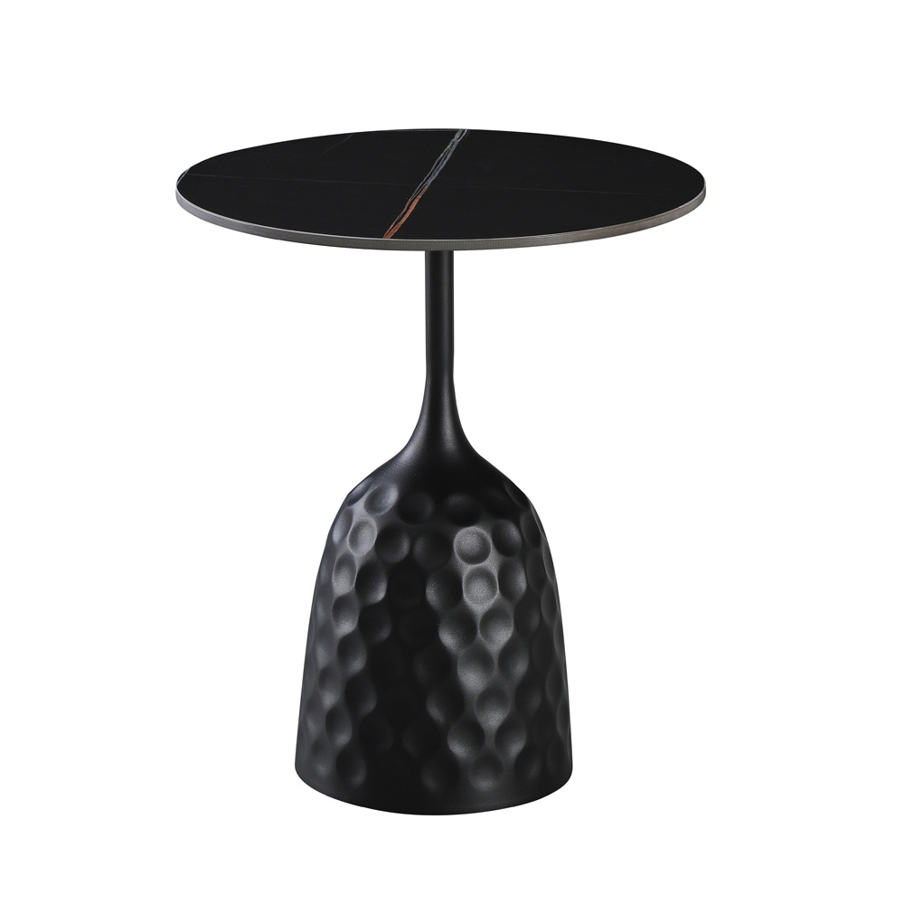 VOLCANO SIDE TABLE ΜΑΥΡΟ ΜΕ ΟΨΗ ΜΑΡΜΑΡΟΥ ΜΑΥΡΟ 50x50x61