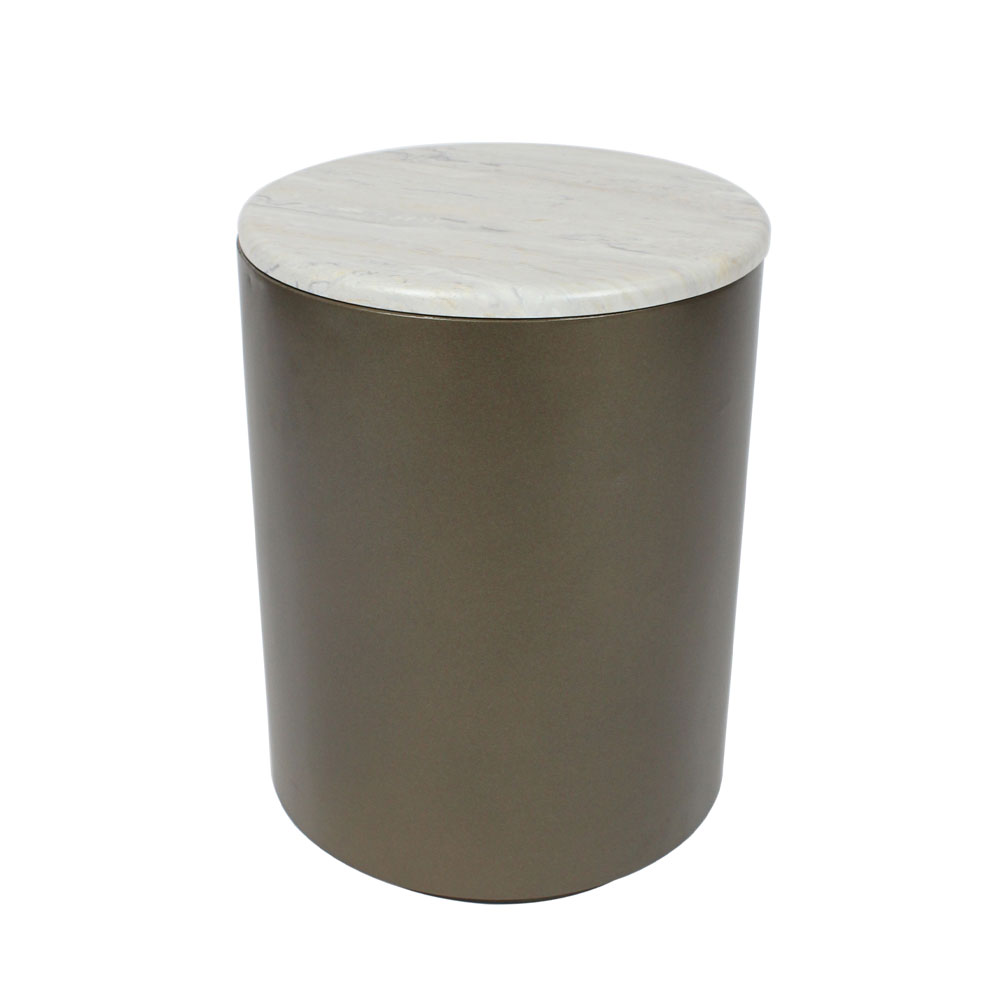 POMMA SIDE TABLE TRAVERTINE BRONZE 37x37x49