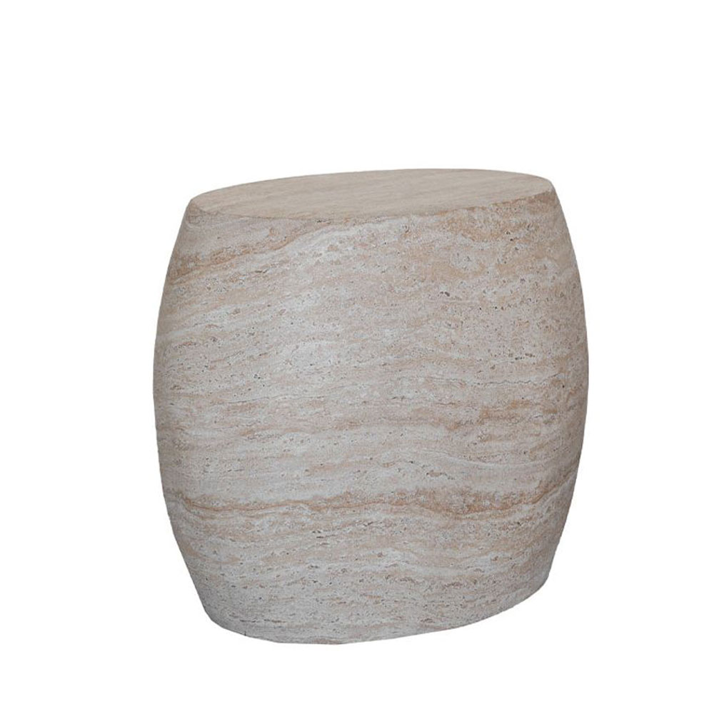 LITHOS OVAL SIDE TABLE BEIGE 62x43x52.5