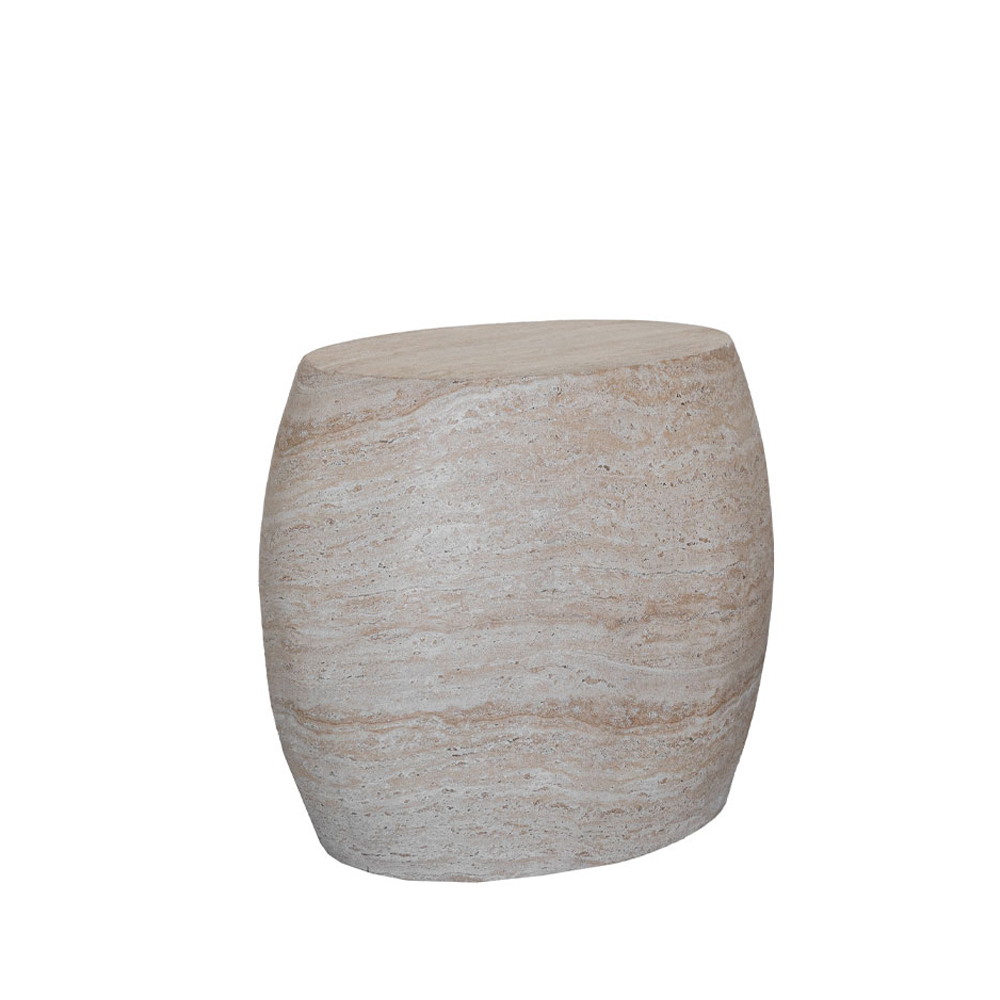 LITHOS OVAL SIDE TABLE BEIGE 62x43x52.5