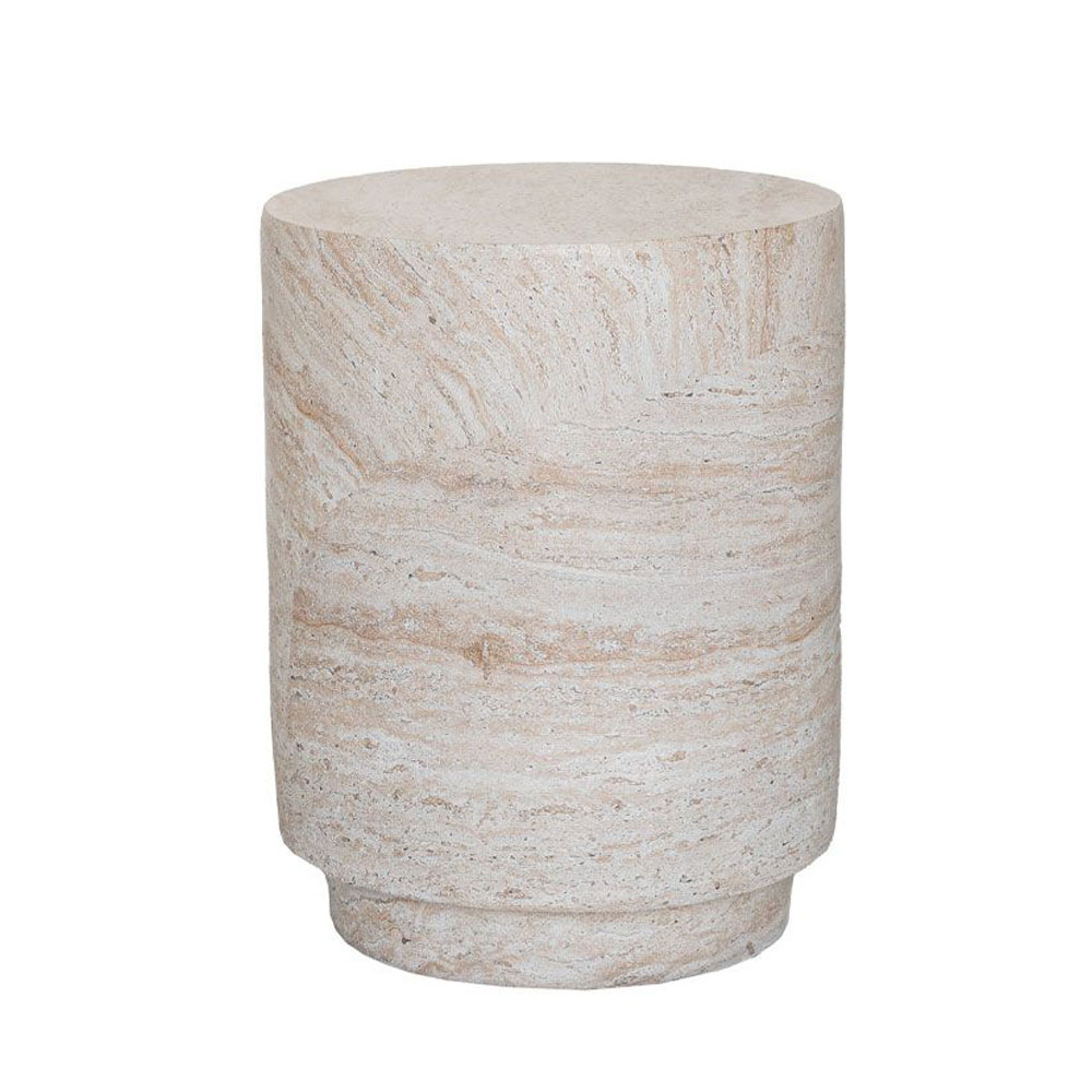 LITHOS ROUND SIDE TABLE BEIGE 35x35x46.5
