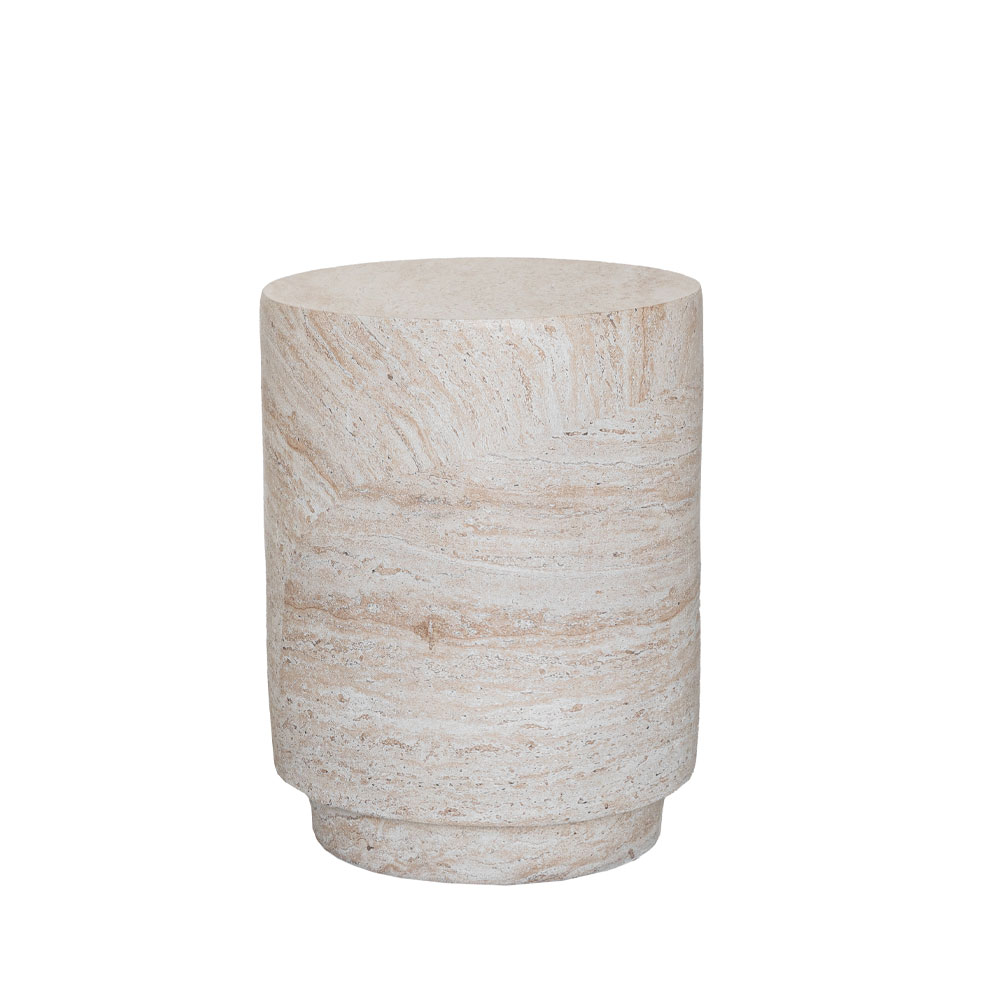 LITHOS ROUND SIDE TABLE BEIGE 35x35x46.5