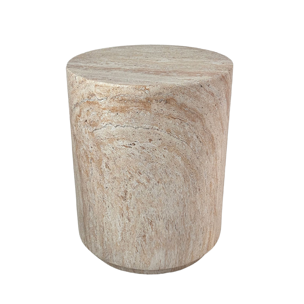 LITHOS ROUND SIDE TABLE BEIGE 35x35x46.5cm
