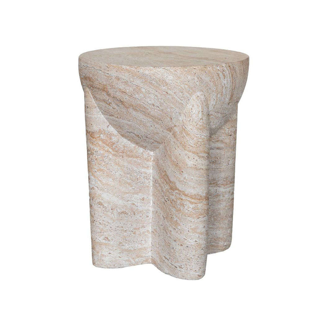LITHOS HANDLE SIDE TABLE BEIGE 36x36x47