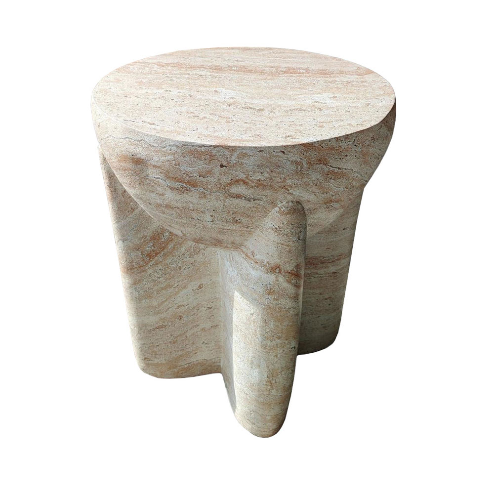 LITHOS HANDLE SIDE TABLE BEIGE 36x36x47