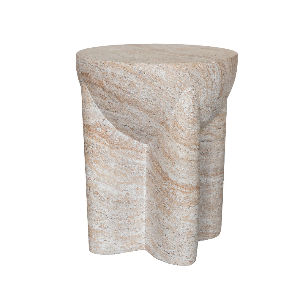 LITHOS HANDLE SIDE TABLE BEIGE 36x36x47
