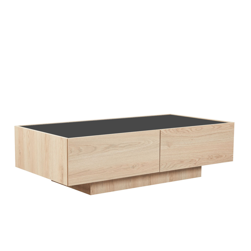 CUBIUS COFFEE TABLE ΦΥΣΙΚΟ ΦΙΜΕ ΜΑΥΡΟ 118x59x33