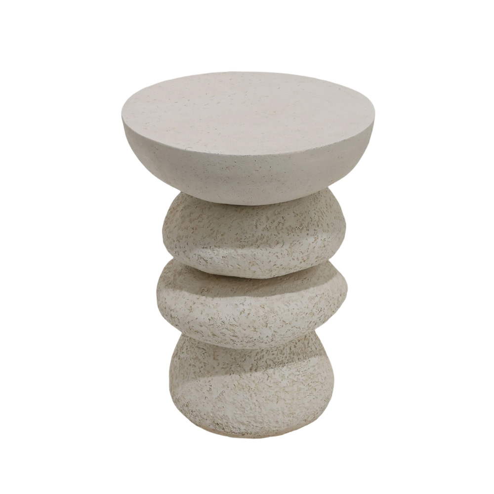 STONE 4 SIDE TABLE ΛΕΥΚΟ 38x38x51cm