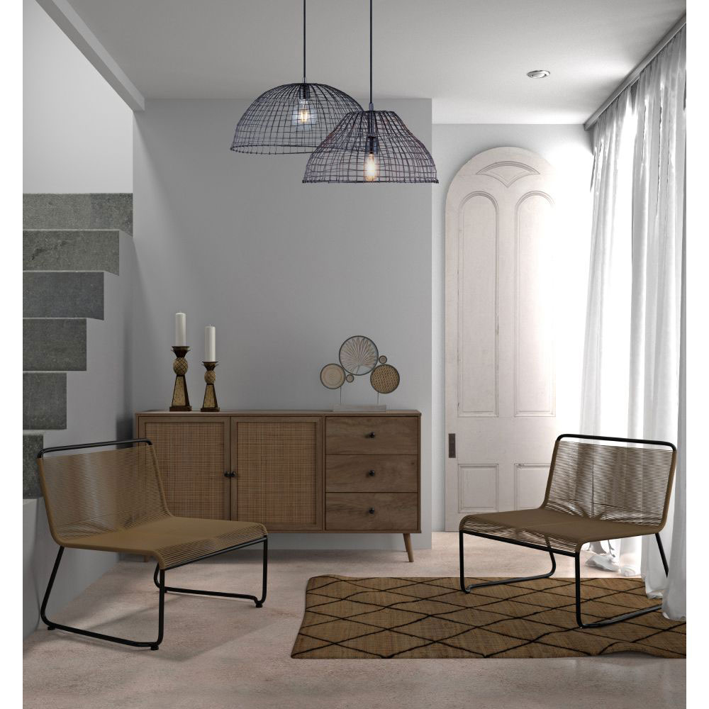 AMMOS ΜΠΟΥΦΕΣ 3ΣΥΡΤΑΡΙΑ ΦΥΣΙΚΟ ΜΕ RATTAN 150x39x79cm