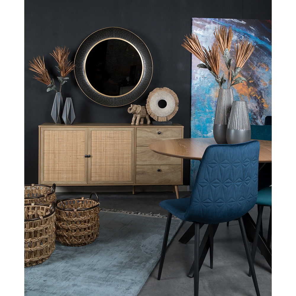 AMMOS ΜΠΟΥΦΕΣ 3ΣΥΡΤΑΡΙΑ ΦΥΣΙΚΟ ΜΕ RATTAN 150x39x79cm