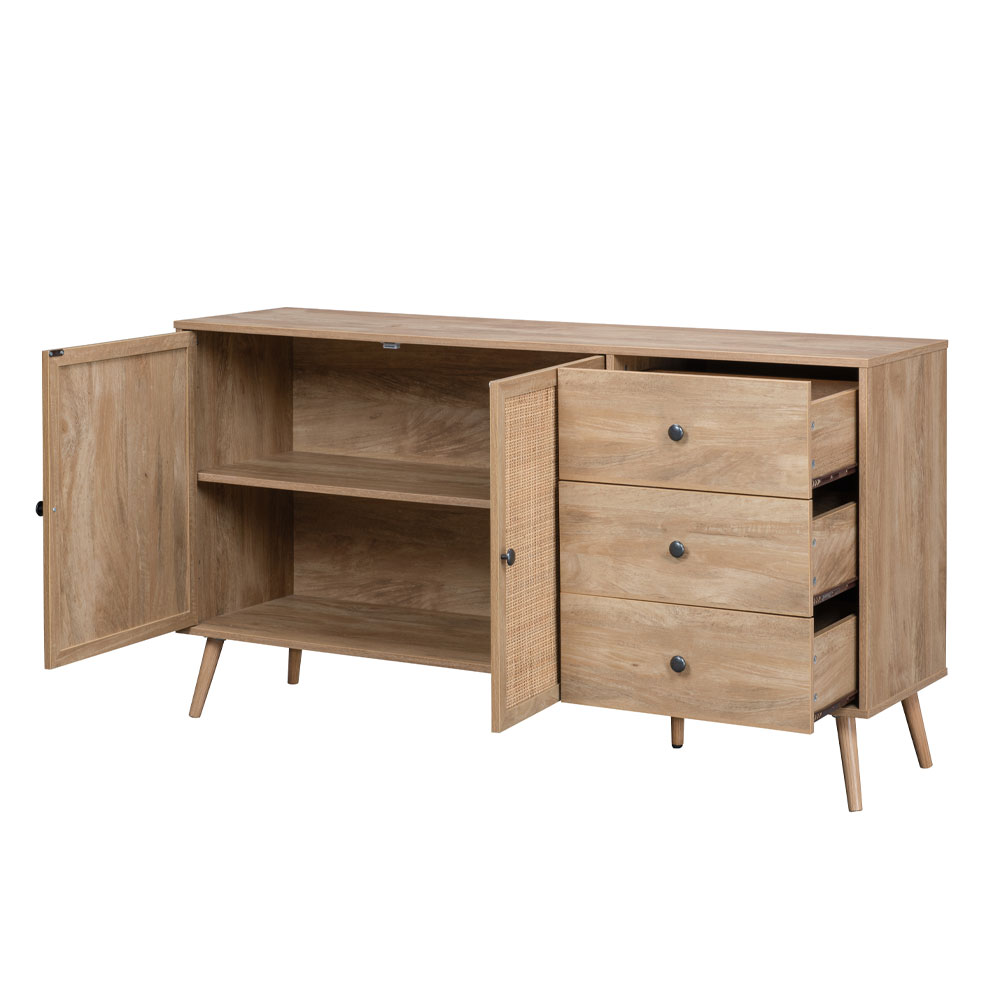 AMMOS ΜΠΟΥΦΕΣ 3ΣΥΡΤΑΡΙΑ ΦΥΣΙΚΟ ΜΕ RATTAN 150x39x79cm