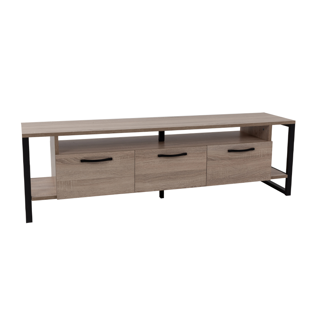 BRIDGE TV STAND 3ΠΟΡΤΕΣ SONOMA ΜΑΥΡΟ 150x35x45