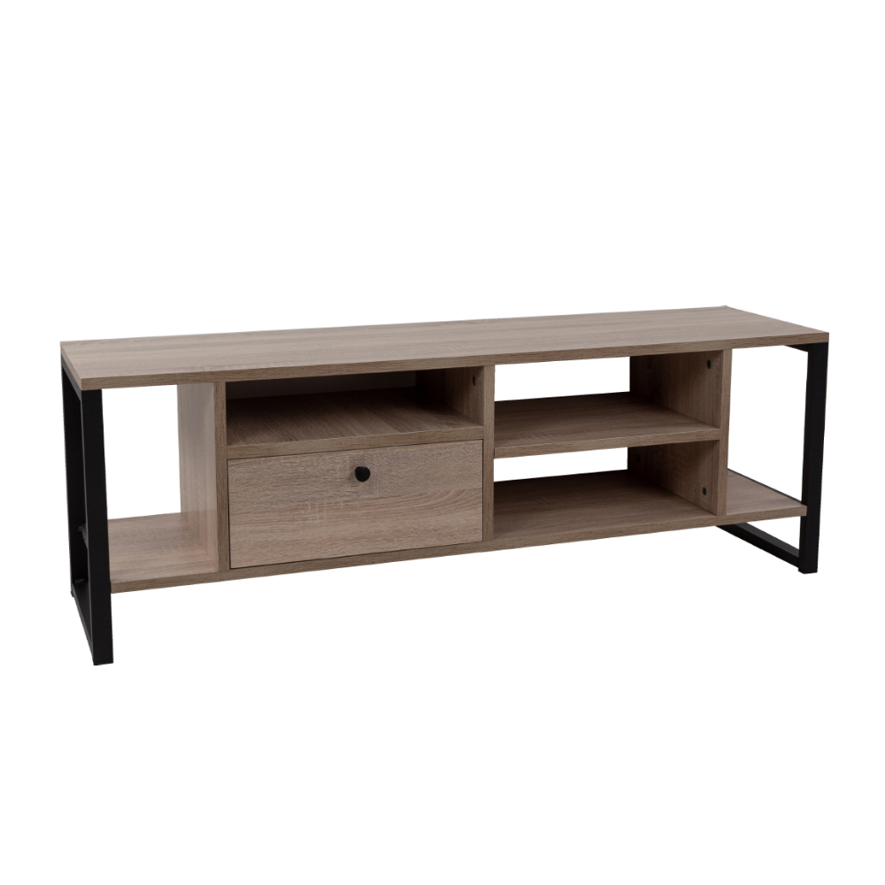 SPACE TV STAND 2ΡΑΦΙΑ 1ΣΥΡΤΑΡΙ SONOMA ΜΑΥΡΟ 120x35x45