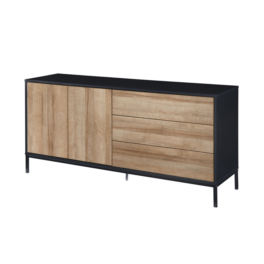 BLACKBIRD ΜΠΟΥΦΕΣ 2ΠΟΡΤΕΣ 3ΣΥΡΤΑΡΙΑ RIVIERA OAK ΜΑΥΡΟ 150x40x75.5