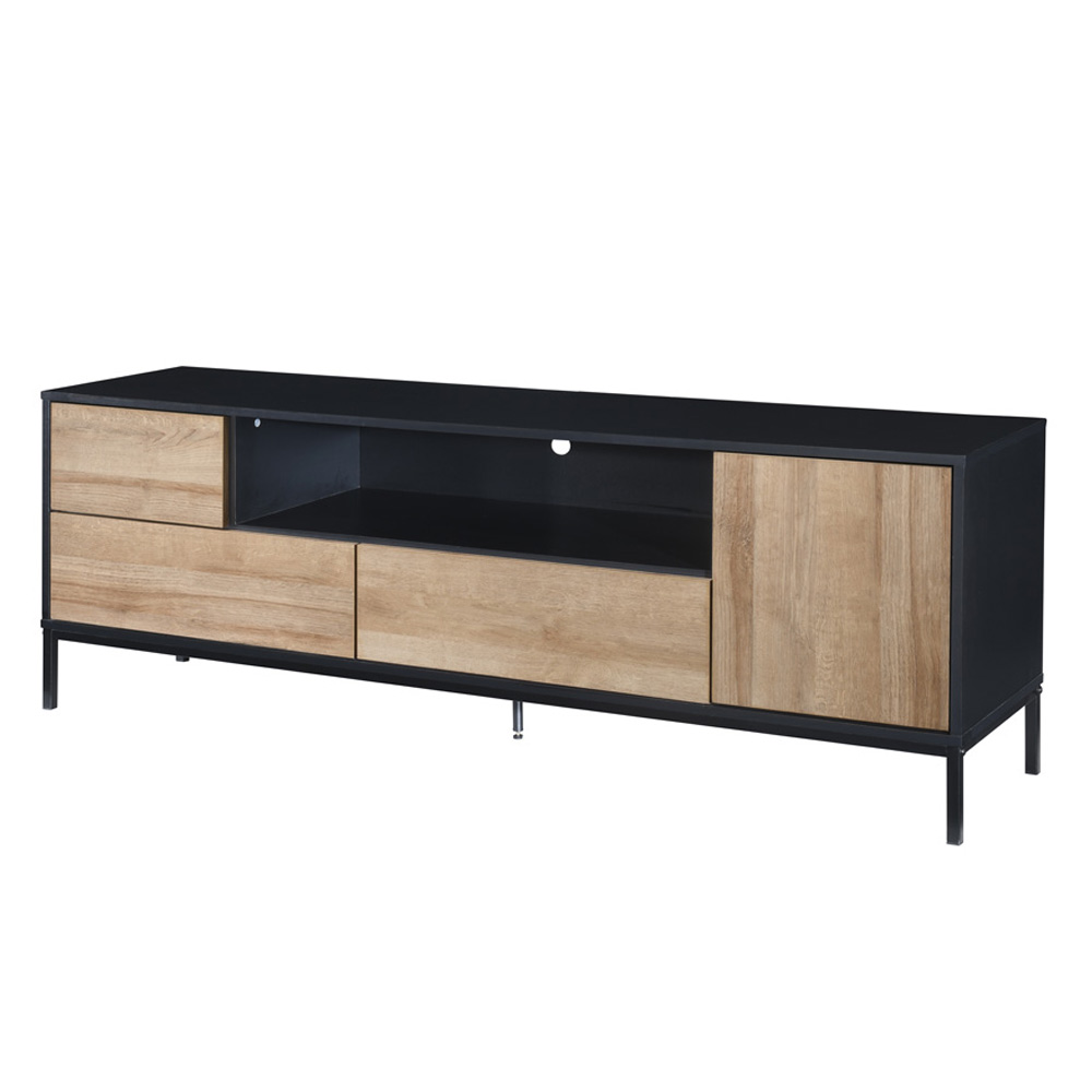 BLACKBIRD TV STAND RIVIERA OAK ΜΑΥΡΟ 160x40.5x58