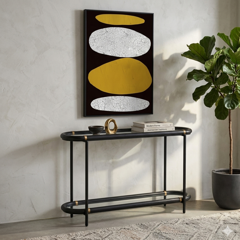 COLOMBO ΚΟΝΣΟΛΑ ΜΑΥΡΟ 130x36x82cm