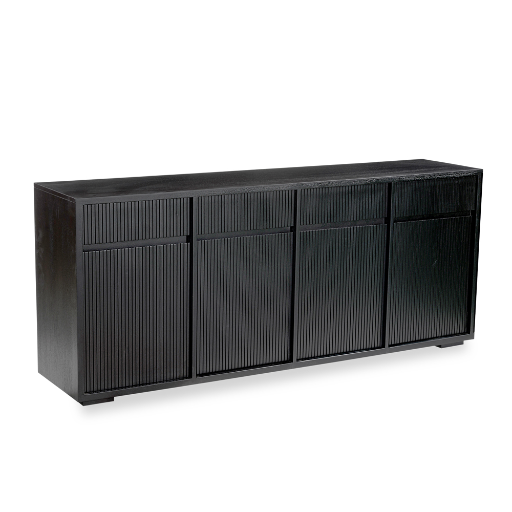 CAPO ΜΠΟΥΦΕΣ 4ΠΟΡΤΕΣ 4ΣΥΡΤΑΡΙΑ ΜΑΥΡΟ 180x40x75cm