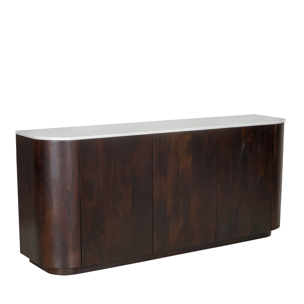 MARRON ΜΠΟΥΦΕΣ 3ΠΟΡΤΕΣ ΚΑΦΕ ΣΚΟΥΡΟ ΛΕΥΚΟ ΜΕ ΟΨΗ ΜΑΡΜΑΡΟΥ 170x40x75cm